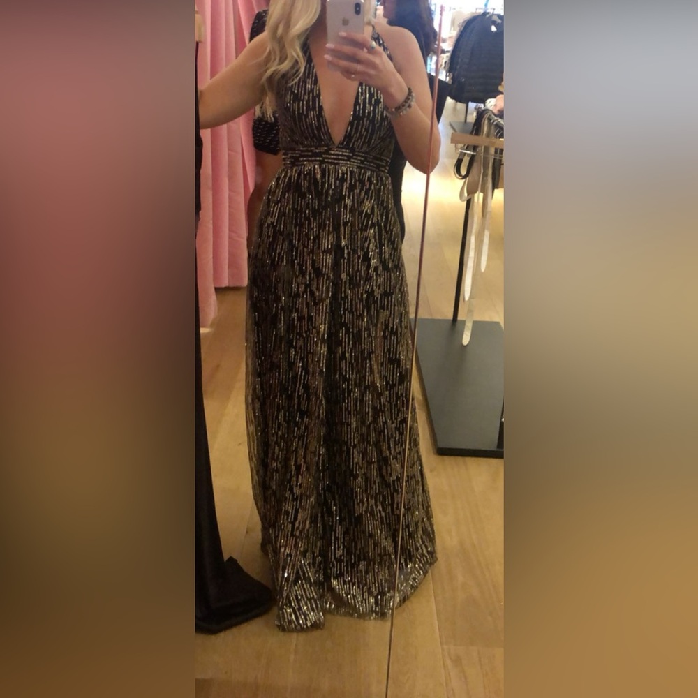 Elegant Black and Gold Women's Dress
